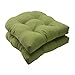 Pillow Perfect Forsyth Solid Indoor/Outdoor Wicker Patio Seat Cushions, Plush Fiber Fill, Weather and Fade Resistant, 2 Count, Green, Round Corner 19