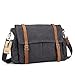 Samic Canvas Messenger Bag Vintage Leather Crossbody Shoulder Bag 14 inch Laptop School Bag