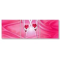 signwin-3 Piece Canvas Wall Art-Romantic Red Wine-Canvas Prints Home Artwork Decoration for Living Room,Bedroom - 12