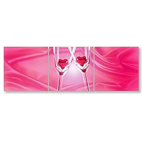 3 Piece Canvas Wall Art-Romantic Red Wine-Canvas Prints Home Artwork Decoration for Living Room,Bedroom - 12"x12"x3 Panels