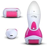Lilian Fache Electronic Pedicure Foot File with Diamond Crystals - Electric Pedi Tool (no pressure required) USB Re-Chargeable - 1 Coarse and 1 Replacement Xtra Course Head, Pink