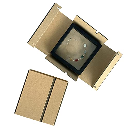 Gusisia 12 Pack Cardboard Jewelry Gift Box For Bracelets Packaging, Sturdy Jewelry Box with Inner Box For Earrings Necklaces Bangles Rings, Small Gift Box 4.1x3.7x1.7 Inch (Brown)