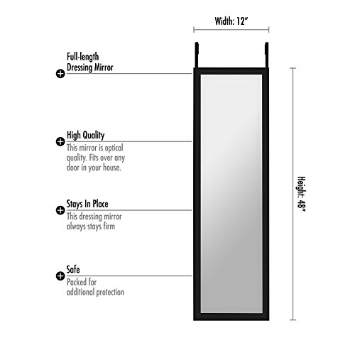 Americanflat 12x48 Over The Door FullLength Mirror, Over The Door