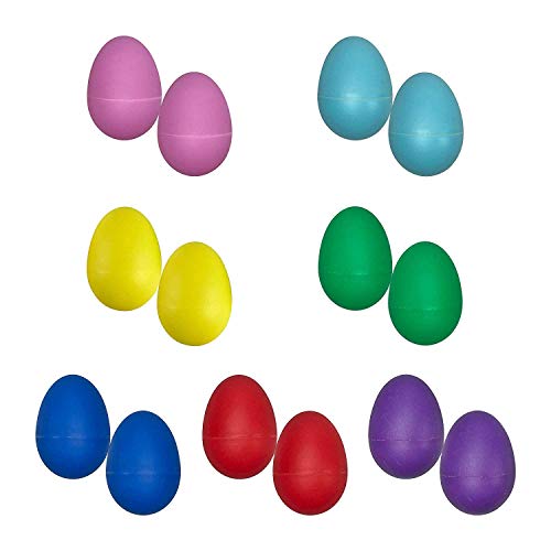 image for iTrustech 14pcs Plastic Egg Shakers Set with 7 Different Colors Percus