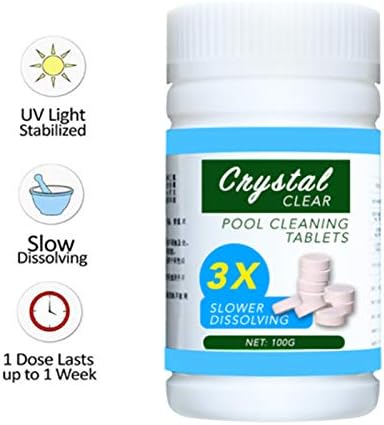 YETE Multi-Function Water Cleaning Tablets,Eliminate Dirt Creature,Controls Algae,UV Light Stabilized,for Swimming Pool/Hot Tub/Toilets