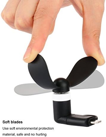 Xman®2in1 Portable Handheld Electric Hand Micro USB with 8Pin mini Fan for iPhone 6 6s SE Samasung s7 s7 Edge S6 S6 Edge iOS and Android Phones ,Outdoor Cooling Fan Tool (Black)