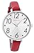 FERENZI Women’s | Modern Silver-Tone and Red Large Easy Reader Analogue Quartz Fashion Watch | FZ16101