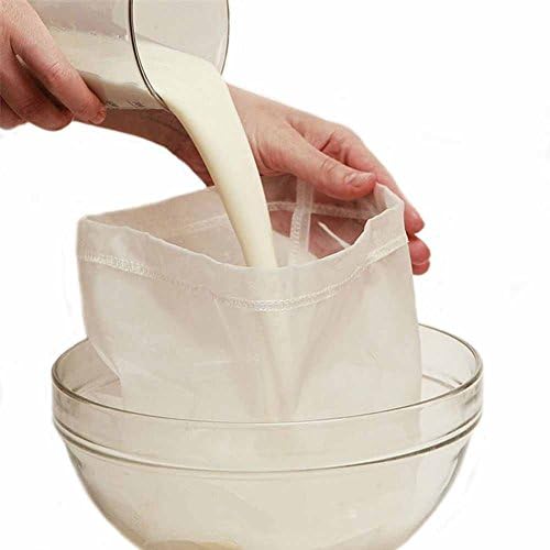 ALSYIQI Nut Milk Bag Fine Mesh Reusable Almond Milk Bag &amp; All Purpose Food Strainer