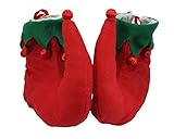Nicky Bigs Novelties Light Up Santa's Helper Elf Shoes, Red Green, One Size