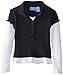 Nautica Little Girls' Uniform Long Sleeve Interlock Twofer with Ruffle, SU Navy, Medium