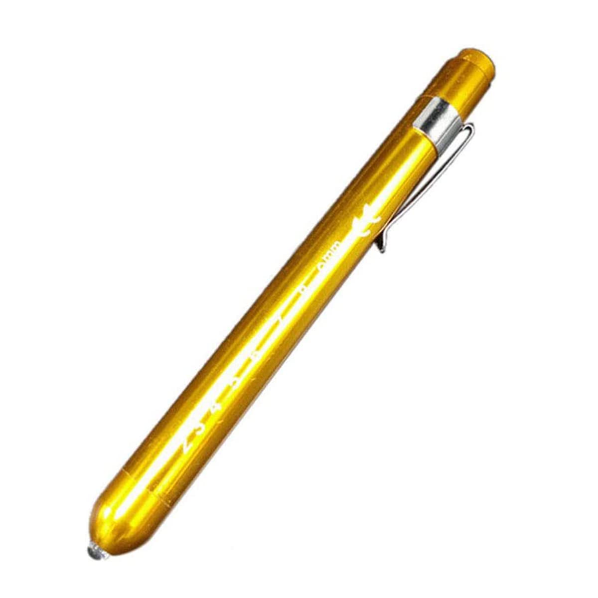 Diagnostic Medical Penlight Pen Torch Reusable LED Pen Light Medical Penlight with Pupil Gauge Flashlight Doctor Nurse EMT Emergency Torch Gold