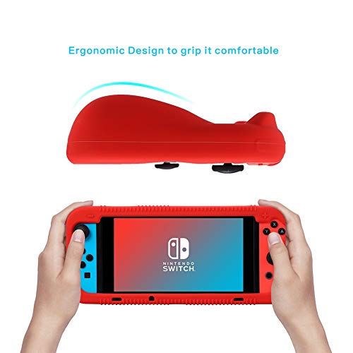 Protective Silicone Case Compatible with Nintendo Switch Case with Tempered Glass Screen Protector ( - //coolthings.us