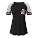 Moilant Women Leopard Pocket T Shirts Striped Sleeves Tops Casual Loose Blouse Tunics Blackthumb 2