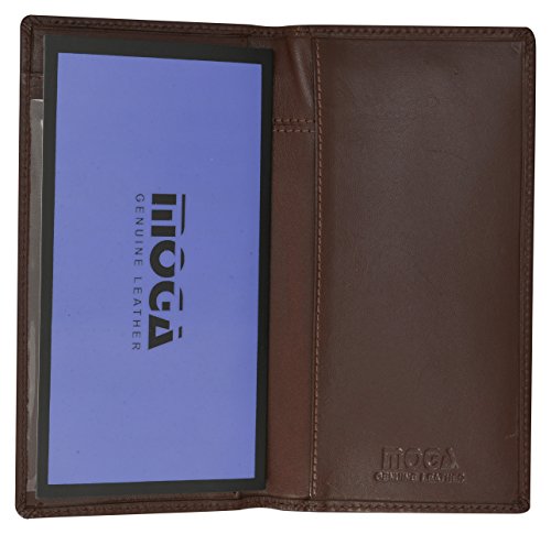Moga Handmade Genuine Leather Checkbook Cover Italian Design (Brown)