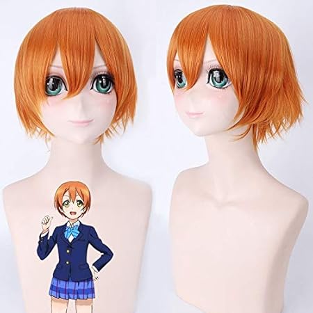 Amazon Co Jp ラブライブ 星空凛コスプレウィッグ女性女性コスチュームパーティー30センチ0グラムショートストレートオレンジ人工毛ウィッグアニメ ビューティー