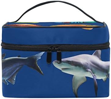 Cosmetic Bag for Unisex Fish Pattern Convenient Handbag Zippered Bathroom Bag