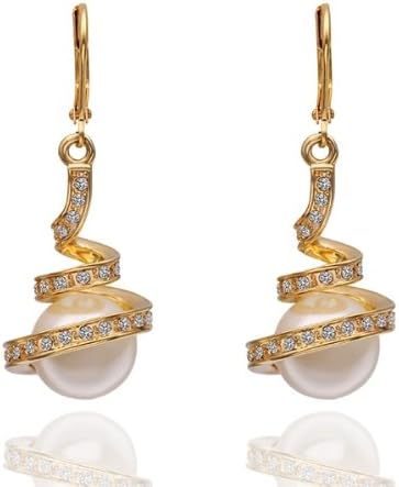 Amazon Rockyu ジュエリー ピアス レディース 人気 ゆれる 大人 18k 真珠ピアス ブランド ピンクゴールド アクセサリー パール ゴールド ピアス 通販