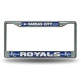 MLB Kansas City Royals Bling License Plate Frame, Chrome, 12 x 6-Inch