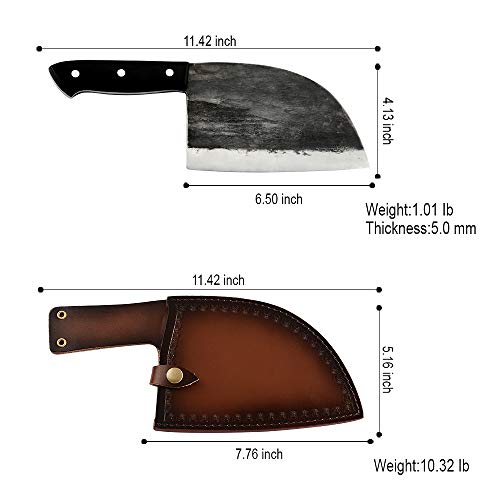 1 Butcher+Handmade+Kitchen+Cleaver+Leather
