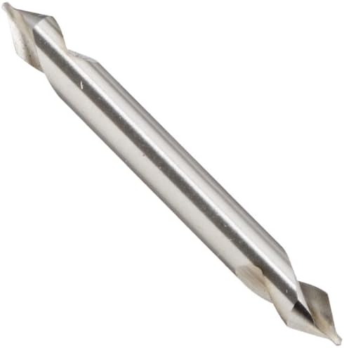 Magafor1055 Series Cobalt Steel Combined Drill and Countersink, Double-Ended, Uncoated (Bright) Finish, Plain Style, 60 Degrees, 000 Size, 0.125" Body Diameter