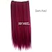 X&Y ANGEL-One Piece Straight Synthetic Thick Hair Extension Clip-on Hairpieces (wine red)