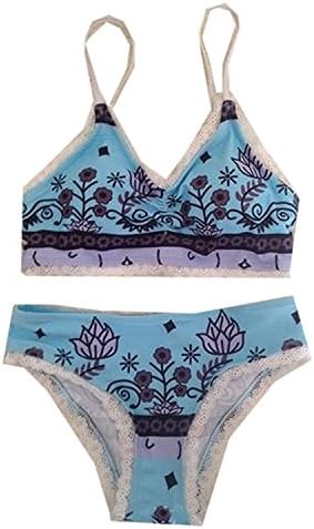 Also Easy Chic Women's Digital Print Swimwear 2 Pieces Sexy Bikini Sets Light BlueChina L=US M New