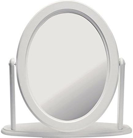 Solid Pine White Oval Free Standing Dressing Table Mirror (662440800)