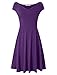 A Line Dress,Bebonnie Women's 1950s Cap Sleeve Swing Vintage Party Dresses Violet Medium