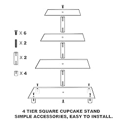 Cupcake Stand, 4 Tier Cupcake Stand for 50