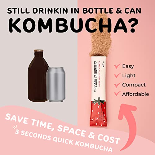 DALAMHARI KOMBUCHA TEA STRAWBERRY 15EA | 19KCAL SPARKLING SUGAR FREE HEALTHY SODA DRINKS