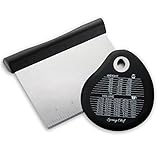 Spring Chef Stainless Steel Pastry Scraper/Bench Scraper Chopper, Best as Pizza and Dough Cutter