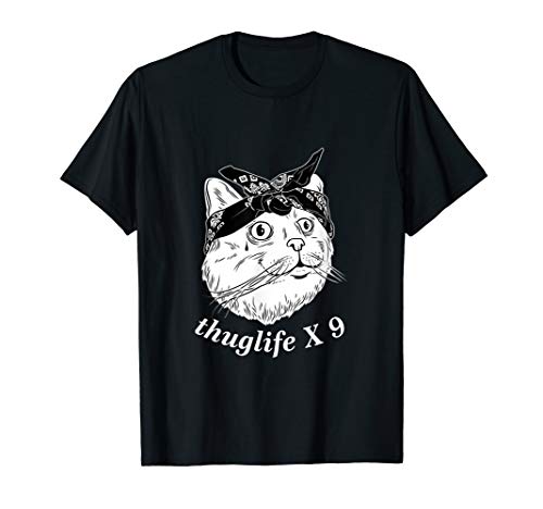 Thug life Cat Kitty Kitten T-Shirt TShirt funny