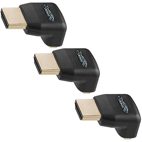 Twisted Veins HDMI 90 Degree, 3-Pack, Right Angle Adapters/Connectors, Supports HDMI 2.0b 4K 60hz HDR