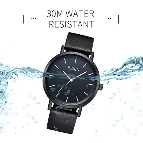 Watch Womens Unisex Simple Casual Leather Waterproof Analog Quartz Dress Wrist Watch - Thumbnail 4