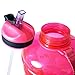 QuiFit Motivational Gallon Water Bottle - with Straw & Time Marker BPA Free Large Reusable Sport Water Jug with Handle for Fitness Outdoor Enthusiasts Leak-Proof(Hot pink,1 gallon)