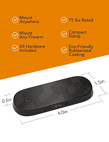 Magnetic Gun Mount | Rubberized 75 lbs Rated Gun Magnet | Gun Magnet Mount-Concealed Holder for Car, Handgun, Pistol, Rifle, Shotgun, Revolver - Thumbnail 3