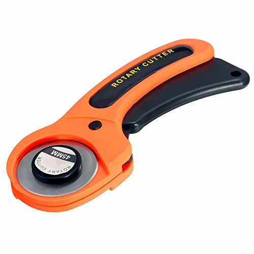 Rotary Cutter, Drillpro Rotary Cutter Blades 45mm, Rotary Cutter for Fabric, Sewing, Quilting, Rotary Cutter Tool + 5 Blades