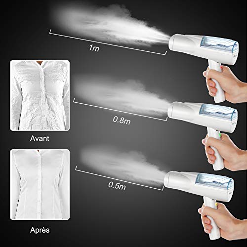 Défroisseur Vapeur Portable, Repassage Vapeur Pliable, 3 Niveaux de Vapeur, Réchauffage Rapide pour Vêtements, Léger et Parfait pour le Voyage