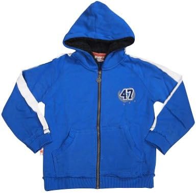 Wild Mango - Little Boys Varsity Zip Up Hoodie Jacket, Blue 32049-5