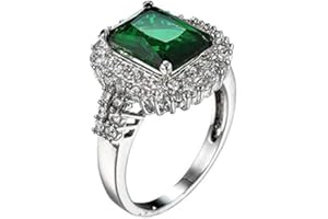 Women's Green Zircon Silver Plated Ring Wedding Jewelry Gift Attractive Processed