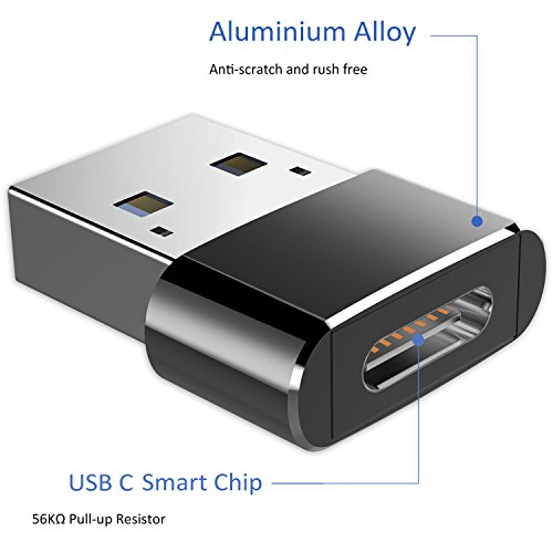 USB C to USB Male Adapter, Acessorz Mini Hi-speed USB C Female (Type-C) to USB A Male (Type-A) Fast Charging Sync Connector Converter OTG Adapter for Laptop / Wall Car Charger with USB A Interface