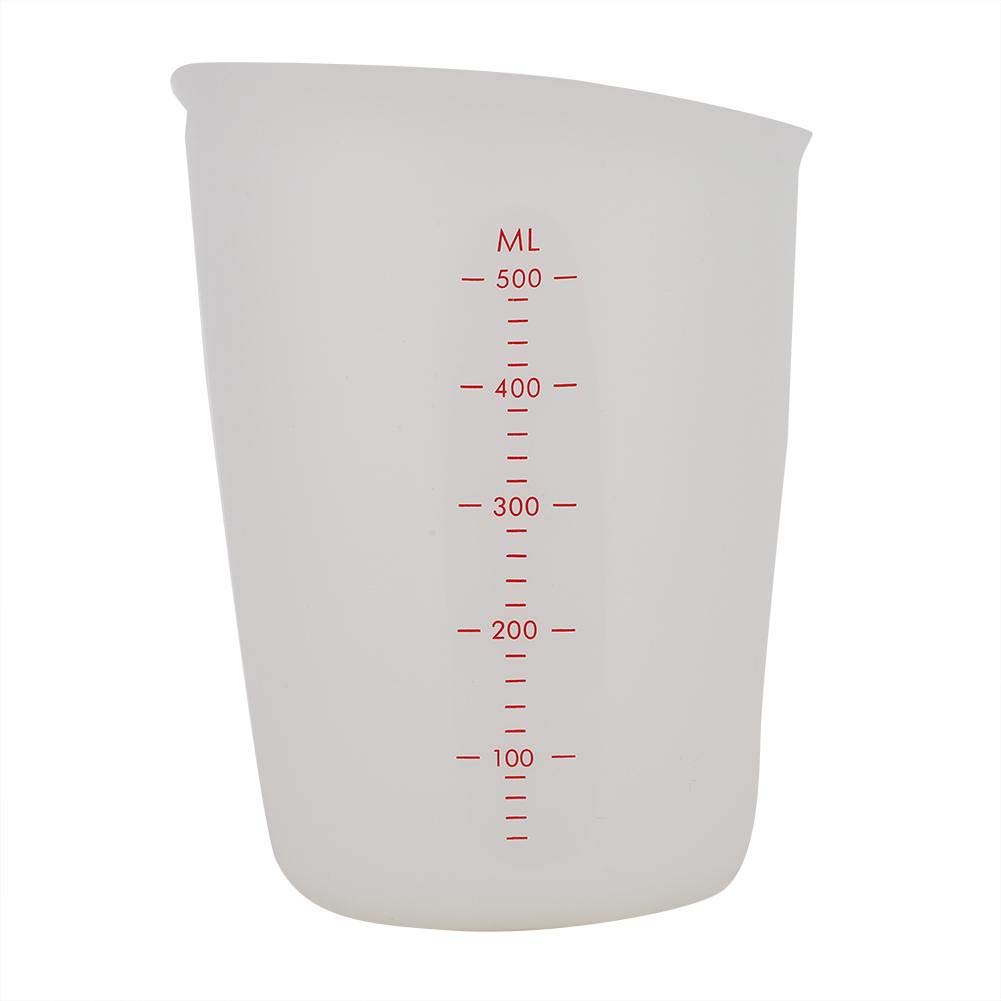 250ml/500ml Transparent Soft Silicone Measuring Cup Visual Semi-Permeable Milk Cup(500ML)