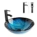 Elecwish Bathroom Vessel Sink with Faucet Mounting Ring and Pop Up Drain 16.5
