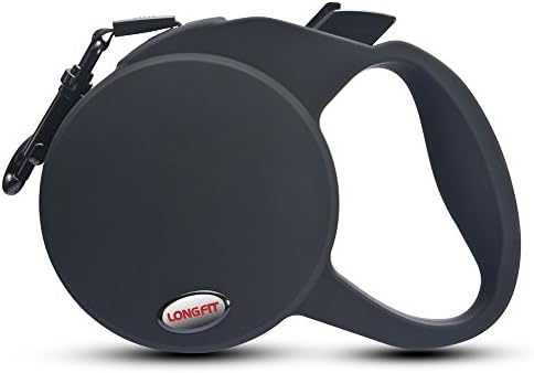 LONGFIT 16-Ft-Long, Durable, Tangle-Free Retractable, Nylon Dog Leash With Soft, Adjustable Grip for Small Medium and Large Dogs up to 110 lbs