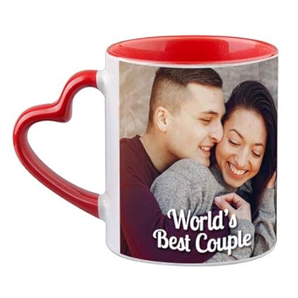 Buy exciting Lives Heart Handle Personalised Coffee Mug - Romantic ...