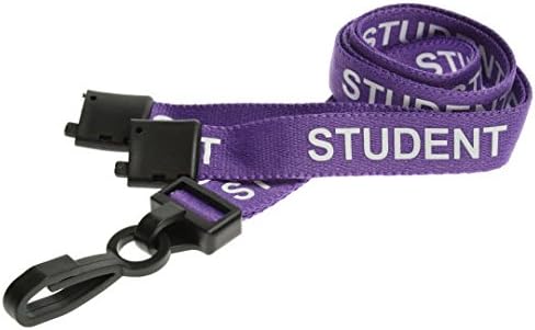 Purple Student Lanyard Plastic Clip 15mm