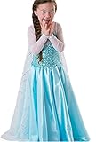 ReliBeauty Girls' Princess Elsa Fancy Dress Costume (3T, Sky Blue)