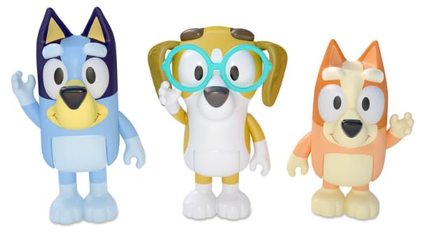Bluey Toys: Bingo, Honey 3 Pack of Play Figures – 3 Figures with Movable Parts – 3 Action Figures from the hit children’s show- Official Collectable Toys, Sister Bingo and Friend Honey