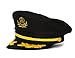 TOP HEADWEAR Mens Adjustable Captain's Cap - Black