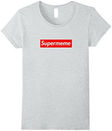 Womens Supermeme - Funny Parody T-Shirt Small Heather Grey
